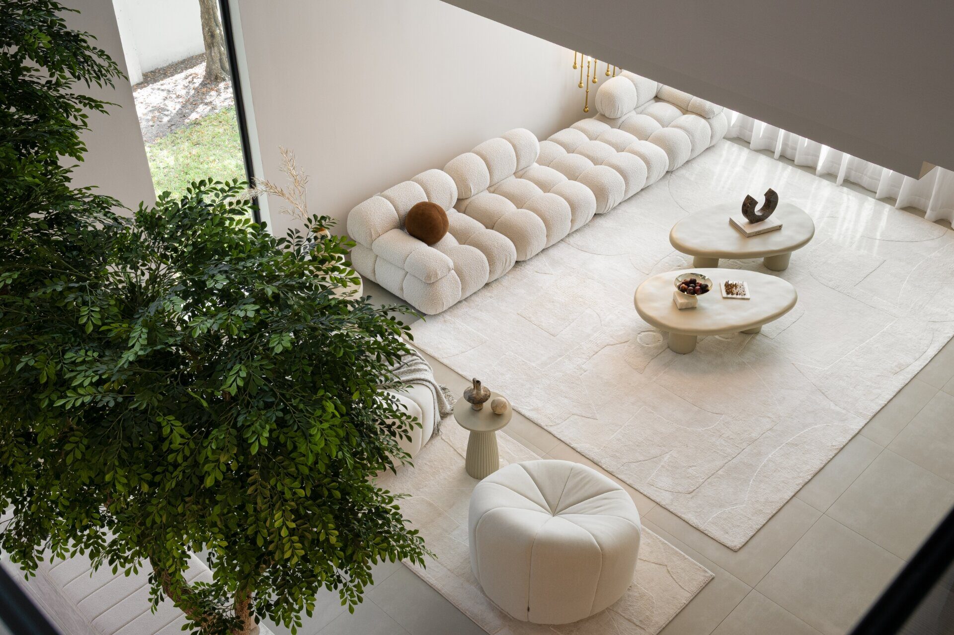 Medley living room from above