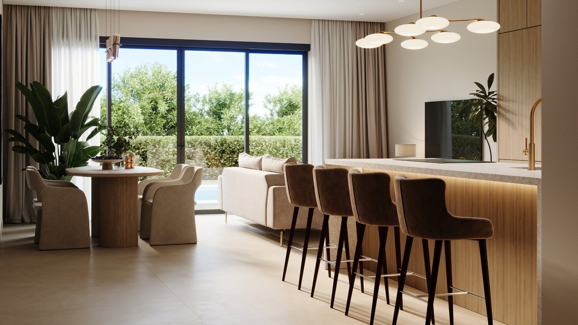 White Lotus living and dining visualization